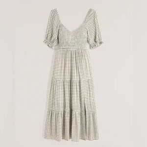 Abercrombie & Fitch Smocked Gingham Midi dress size small